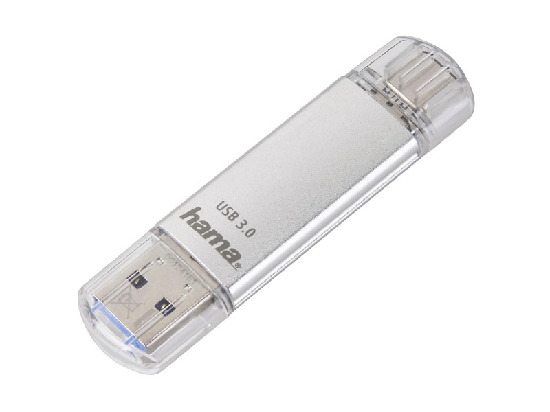 hama Clé USB 3.0/3.1 'C-Laeta', 128 GB, argent