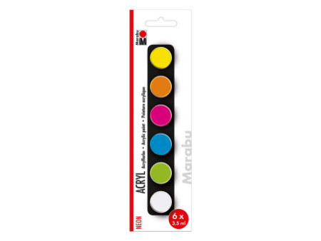 Marabu Set de peinture acrylique 'NEON', 6 x 3,5 ml