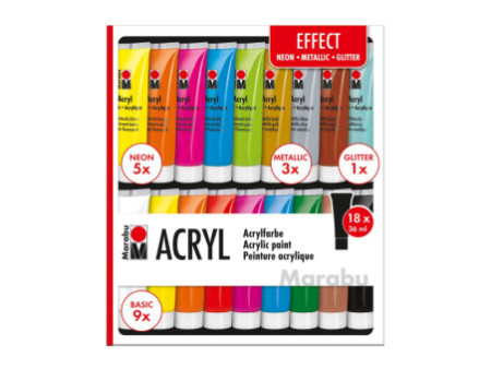 Marabu Set de peinture acrylique 'EFFECT', 18 x 36 ml