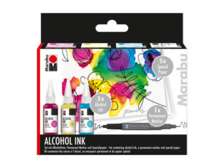 Marabu Set d'encre permanente Alcohol Ink FLOWERS