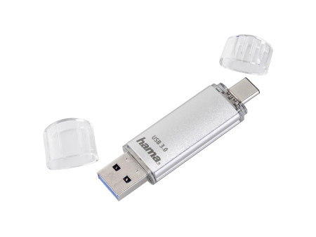 hama Clé USB 3.0/3.1 'C-Laeta', 128 GB, argent