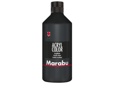 Marabu Peinture acrylique Acryl Color, 500 ml, noir 073