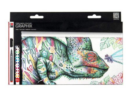 Marabu Fineliner COLOUR GRAPHIX HYPNOTIZE, étui carton de 24