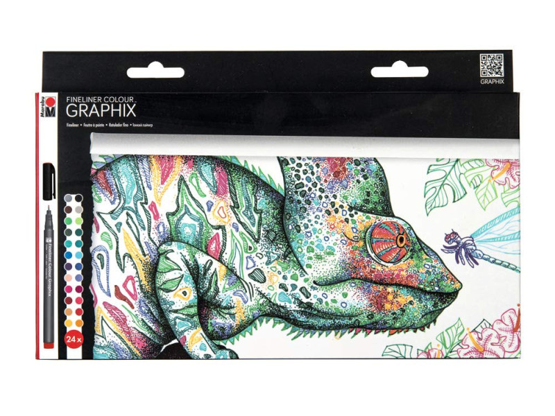 Marabu Fineliner COLOUR GRAPHIX HYPNOTIZE, étui carton de 24