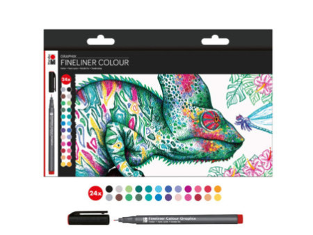 Marabu Fineliner COLOUR GRAPHIX HYPNOTIZE, étui carton de 24