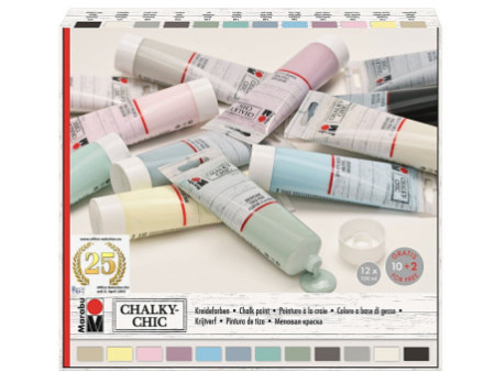 Marabu Peinture à la craie 'Chalky-Chic', 12 x 100 ml