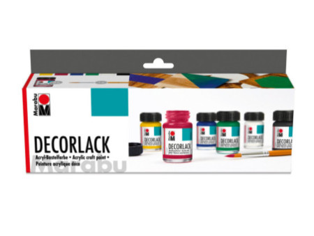 Marabu Peinture acrylique Decorlack, set de démarrage 6x15ml