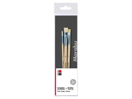 Marabu Set de pinceaux School + Textil, 3 pièces