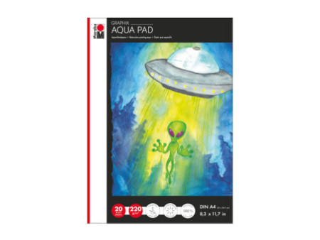 Marabu Bloc de papier aquarelle Aqua Pad GRAPHIX ,220 g/m2