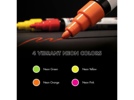 Marabu Feutre acrylique 'YONO', 1,5 - 3,0 mm, set de 4 FLUO