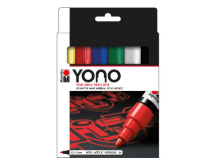 Marabu Feutre acrylique 'YONO', 1,5 - 3,0 mm, set de 6