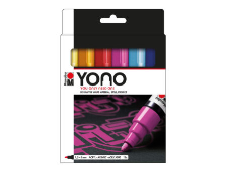 Marabu Feutre acrylique 'YONO', 1,5 - 3,0 mm, set de 12