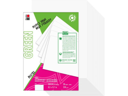 Marabu Green Bloc de papier Nature Mix, A4, blanc