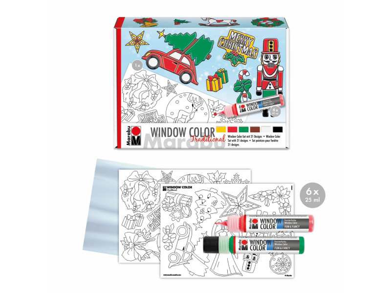 Marabu Kit Window Color 'XMAS Traditional', 6 x 25 ml