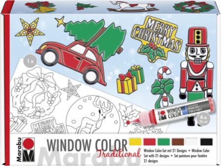 Marabu Kit Window Color 'XMAS Traditional', 6 x 25 ml