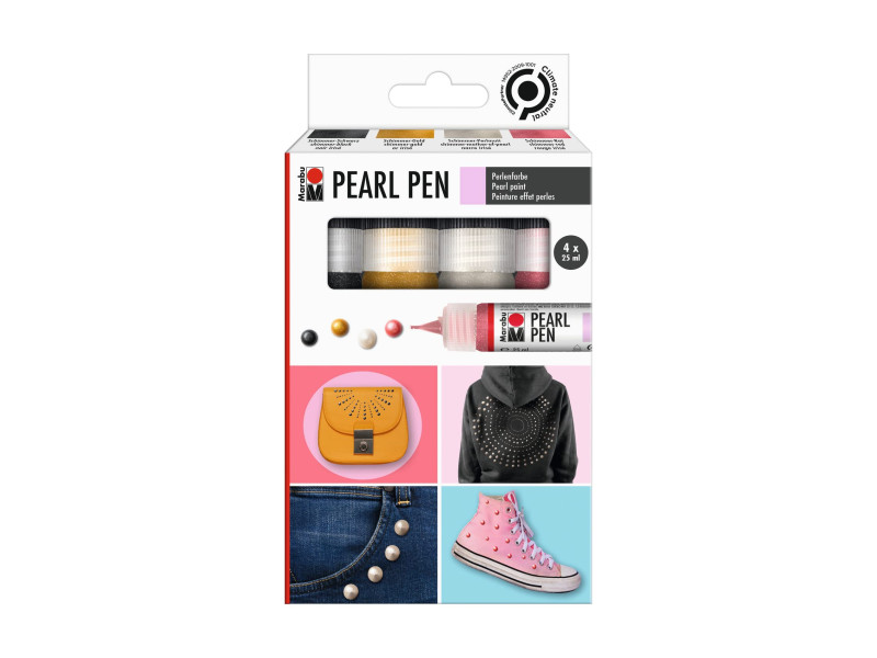 Marabu Peinture effet perles Pearl Pen, set de 4, assorti