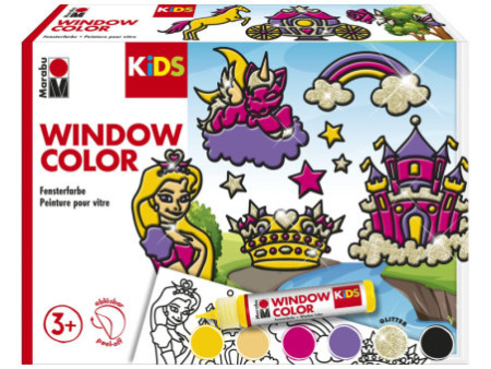 Marabu KiDS Kit Window Color 'Princesse', 6 x 25 ml
