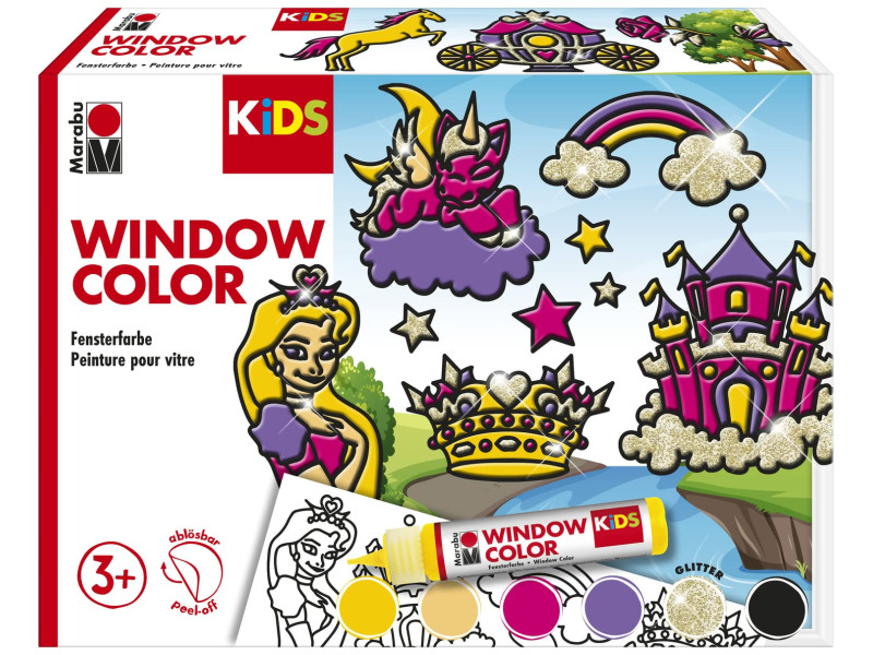 Marabu KiDS Kit Window Color 'Princesse', 6 x 25 ml