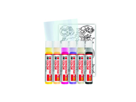 Marabu KiDS Kit Window Color 'Princesse', 6 x 25 ml