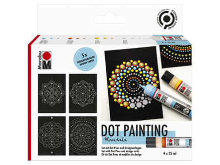 Marabu Kit de peinture point à point Dot Pen 'Mandala'