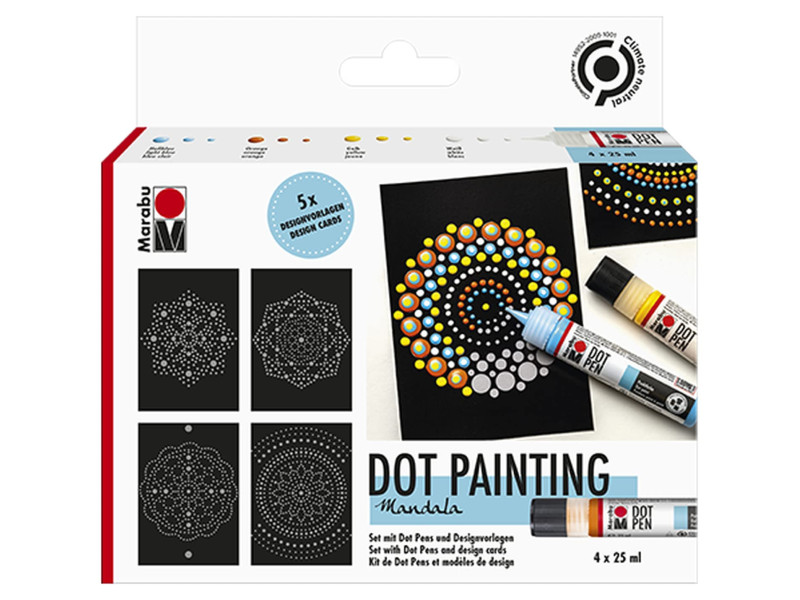 Marabu Kit de peinture point à point Dot Pen 'Mandala'