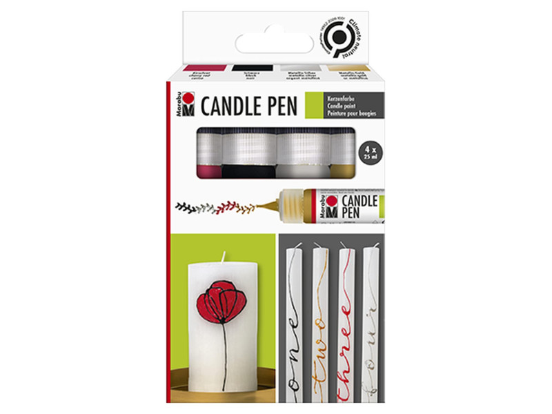Marabu Marqueur Peinture pour bougie 'Candle Pen', par 4