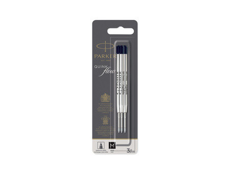 PARKER Recharge pour stylo QUINKflow, M, blister de 3, bleu