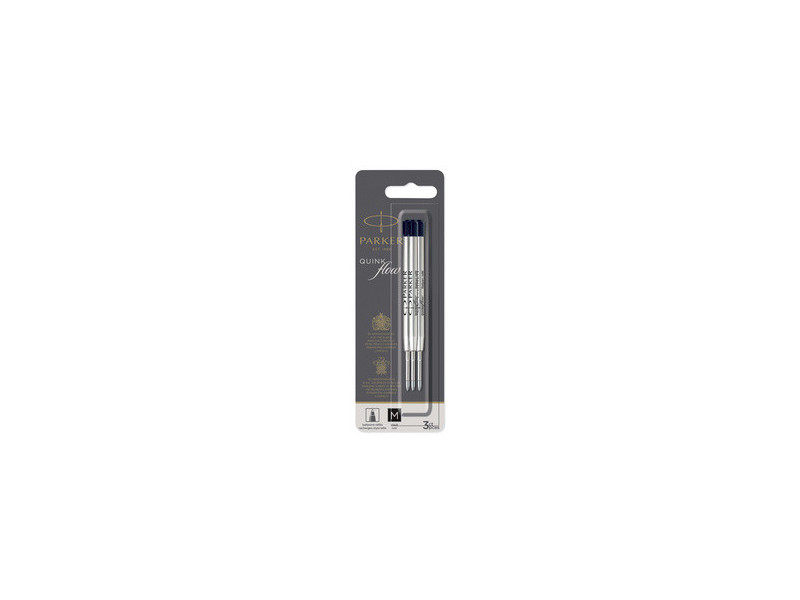 PARKER Recharge pour stylo QUINKflow, M, blister de 3, bleu