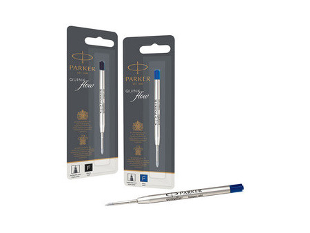 PARKER Recharge pour stylo QUINKflow, M, blister de 3, bleu