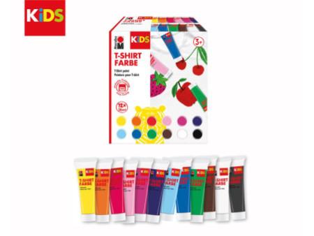 Marabu KiDS Peinture pour T-Shirt, 36 ml, tube, set de 12