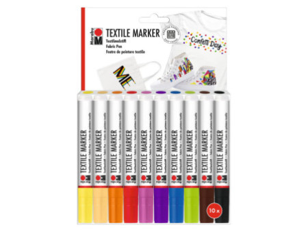 Marabu Marqueur pour tissu 'Textile Marker', set de 10