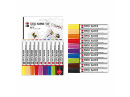 Marabu Marqueur pour tissu 'Textile Marker', set de 10