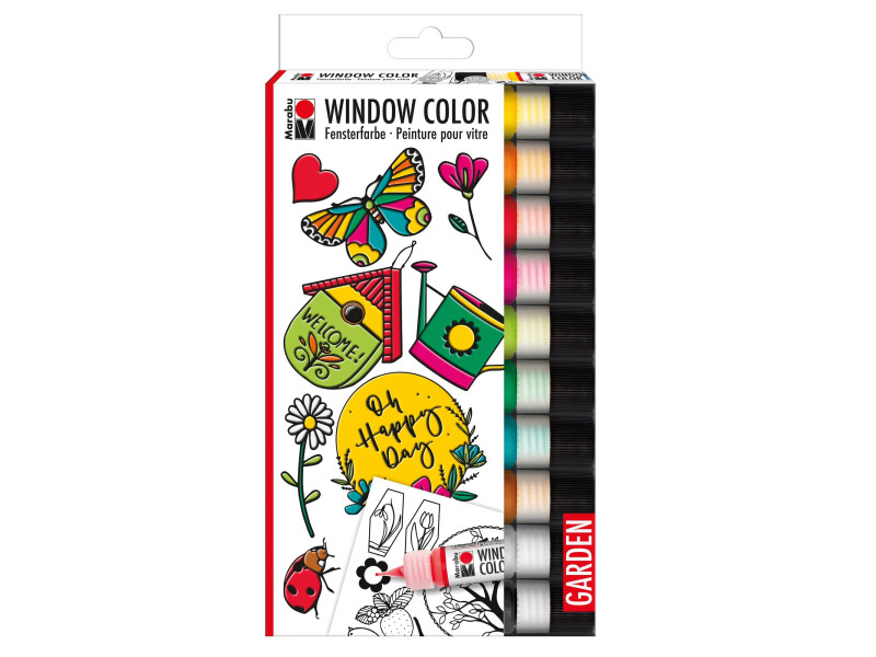 Marabu Set Window Color 'Garden', 10 x 25 ml