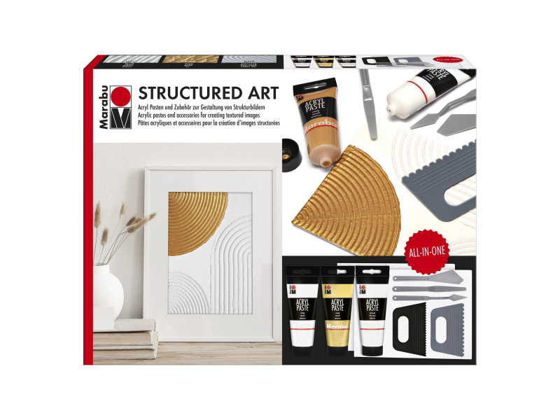 Marabu Kit de pâte acrylique STRUCTURED ART