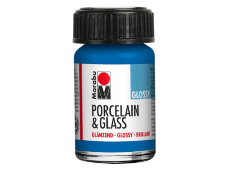 Marabu Peinture 'Porcelain & Glass', brillant, gentiane