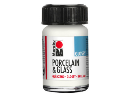 Marabu Peinture 'Porcelain & Glass', brillant, 15 ml, blanc