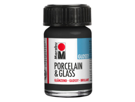 Marabu Peinture 'Porcelain & Glass', brillant, 15 ml, noir