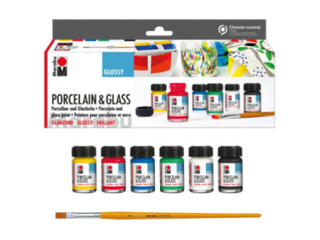Marabu Peinture 'Porcelain & Glass Glossy', kit de démarrage