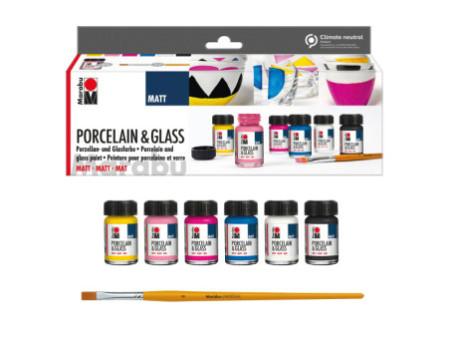 Marabu Peinture 'Porcelain & Glass Matt', kit de démarrage