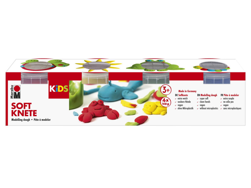 Marabu KiDS Set de pâte à modeler, couleurs de base