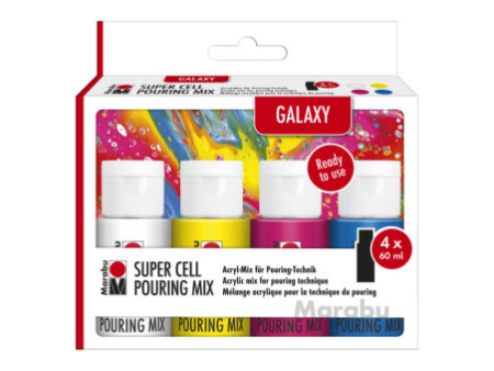 Marabu Super Cell Pouring Mix-Set GALAXY, 4 x 60 ml