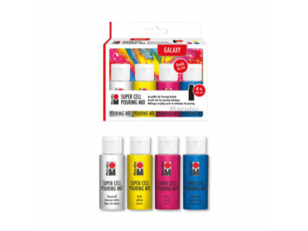 Marabu Super Cell Pouring Mix-Set GALAXY, 4 x 60 ml