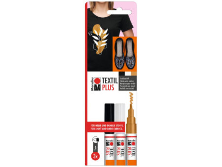 Marabu Marqueur tissu 'Textil Painter Plus', blister de 3