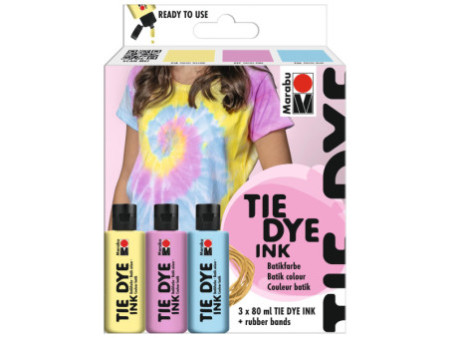 Marabu Set de peintures batik TIE DYE, 3 x 80 ml, pastel