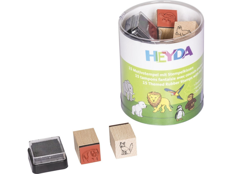HEYDA Kit de tampons à motifs 'aminaux de zoo', en boite