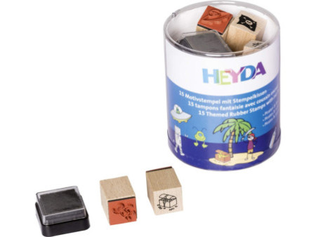 HEYDA Kit de tampons à motifs 'pirates & astronaute', boîte
