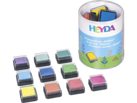 HEYDA Set de tampons encreurs 'Rainbow', boîte transparente