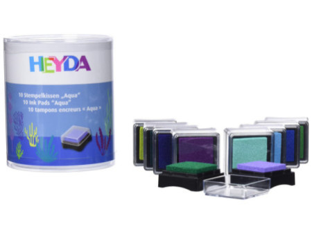 HEYDA Set de tampons encreurs 'Aqua', 10 tampons encreurs