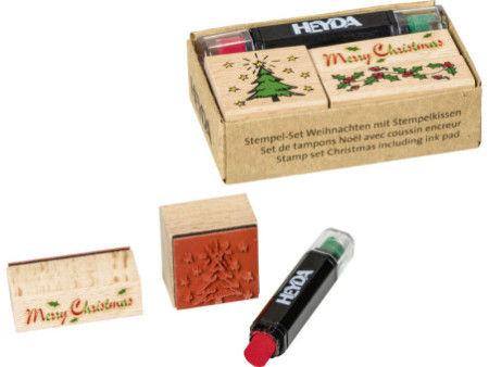 HEYDA Kit de tampons à motif 'Noël', en bois, 3 pièces