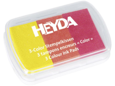 HEYDA Tampons encreurs '3-Color', jaune / orange / rouge